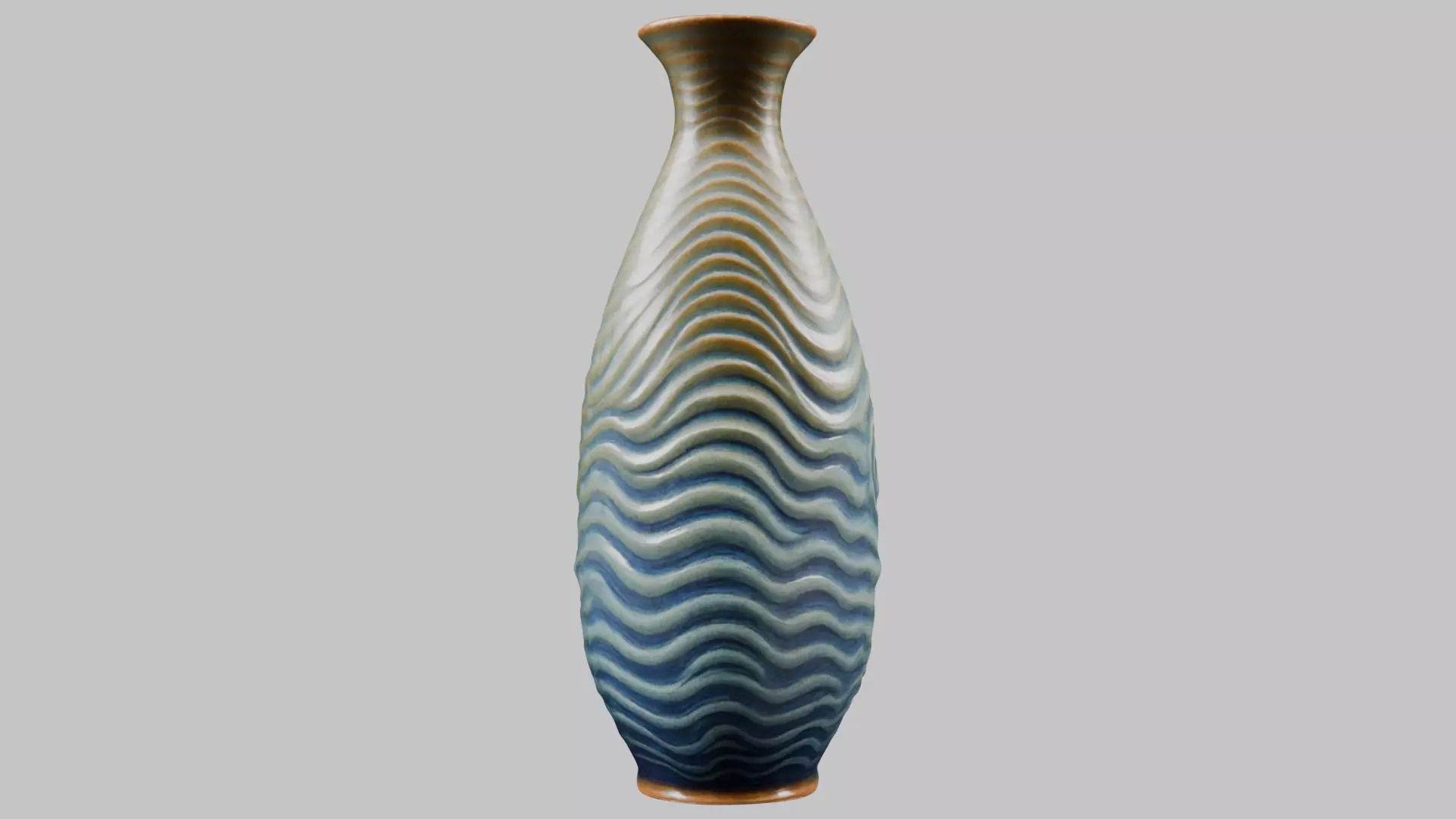 Vase with spiral design Low-poly 3D model