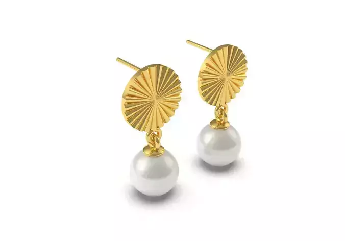 gold pearl earring pe0017