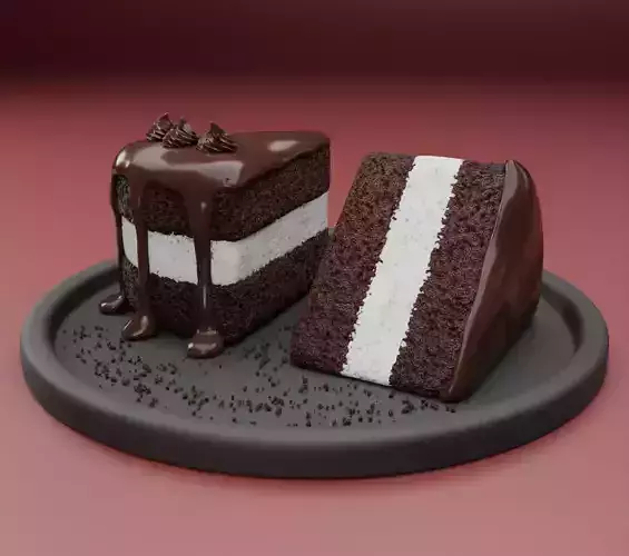 realistic chocolate cake 3D model for adversiting 3D model