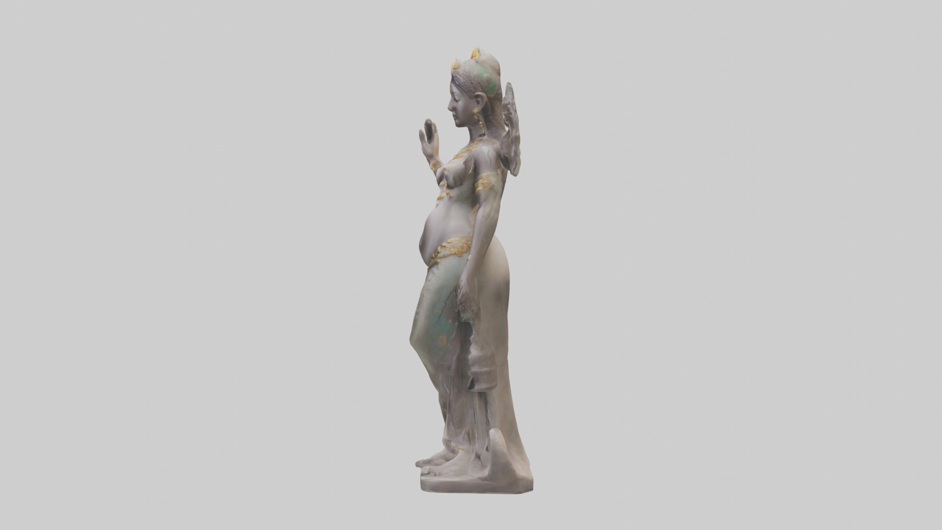 Fertility Goddess statue model 3D model_12