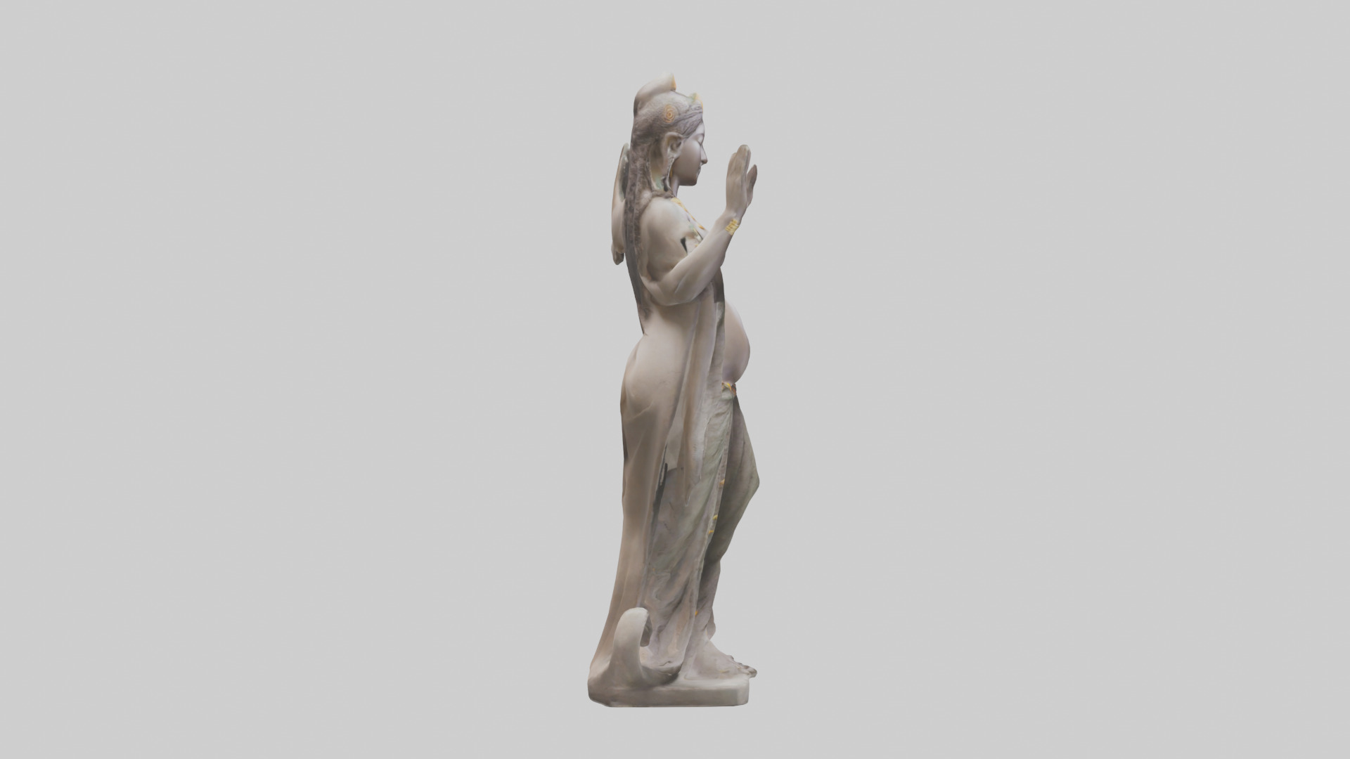 Fertility Goddess statue model 3D model_13