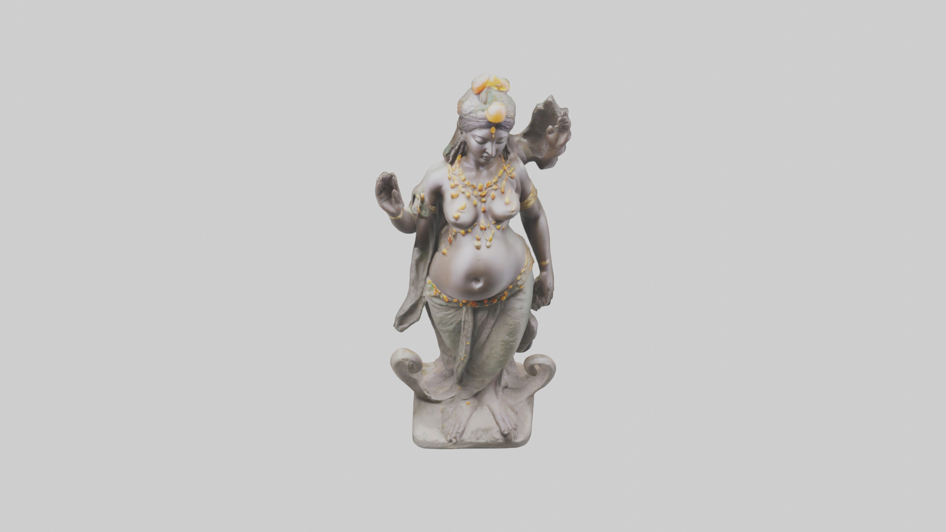 Fertility Goddess statue model 3D model_16