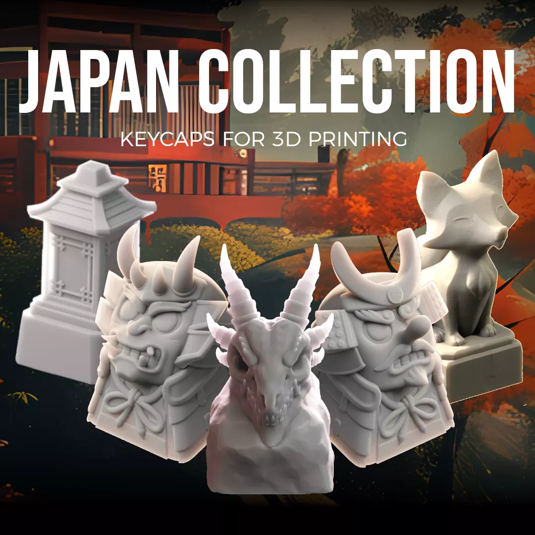 Japan Collection - keycaps to print - Mechanical keyboard 3D print model_0