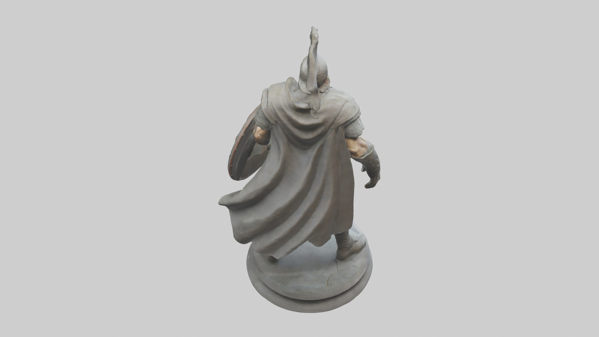 Fighter with Shield Sculpture model 3D model_15