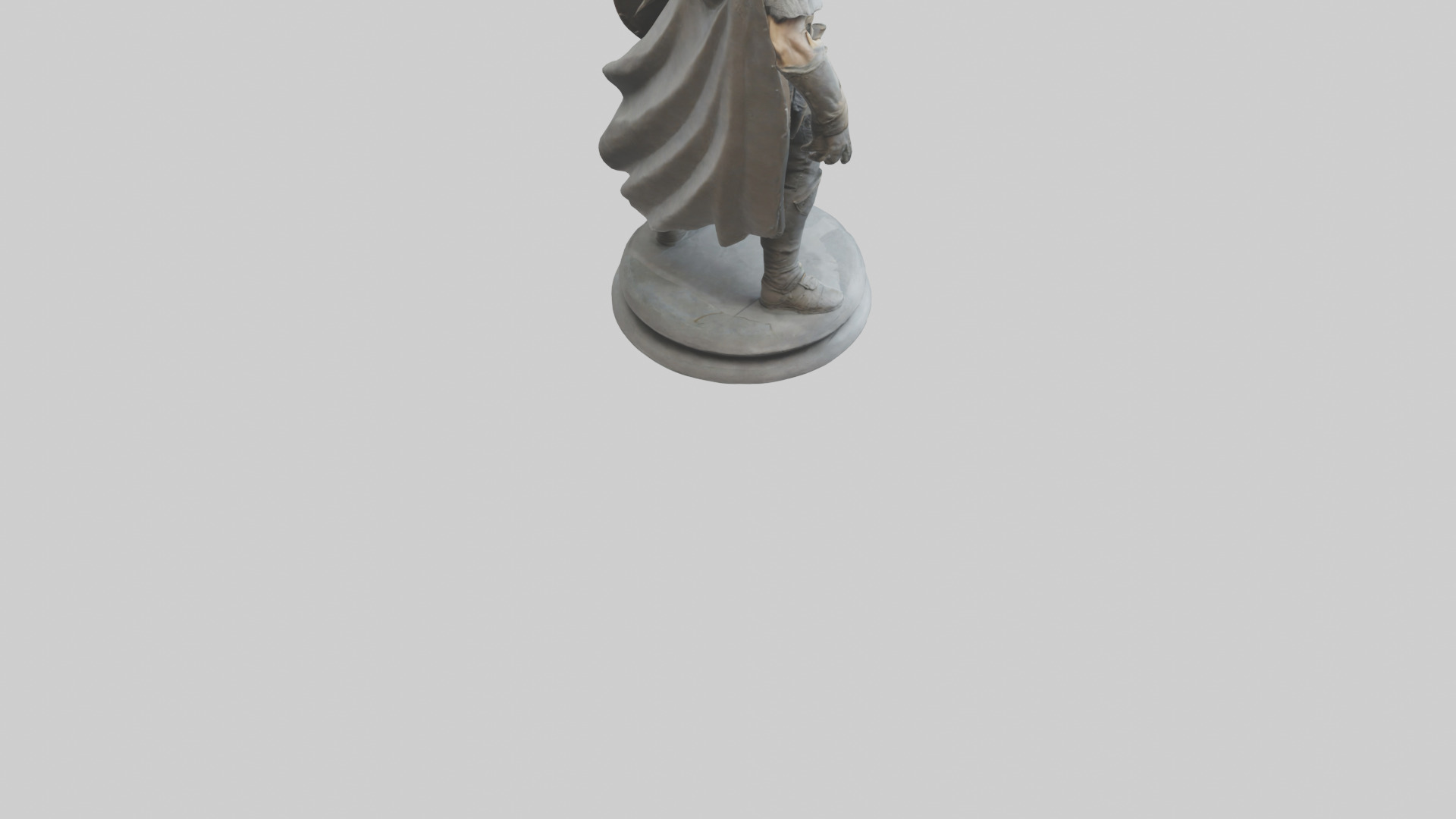Fighter with Shield Sculpture model 3D model_4