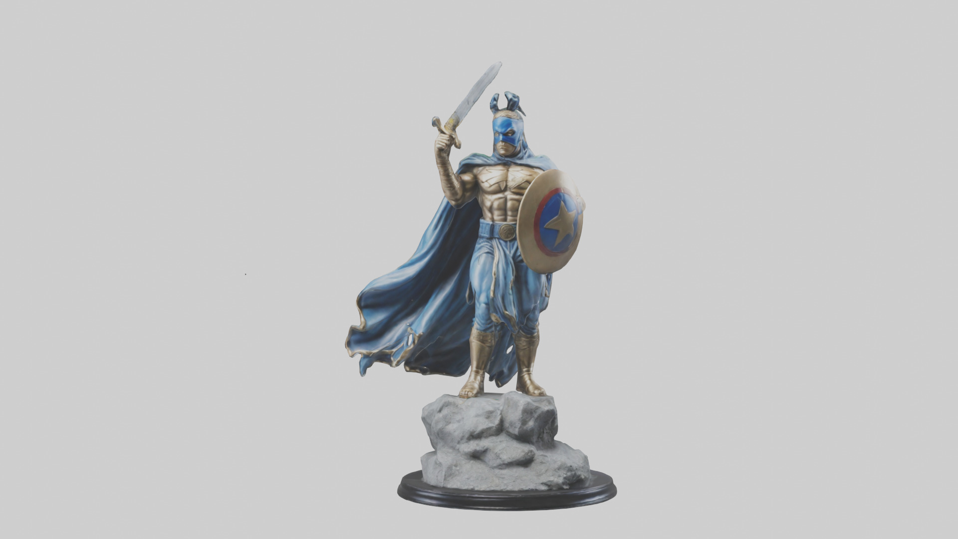 Fighting Hero Statue model 3D model_9