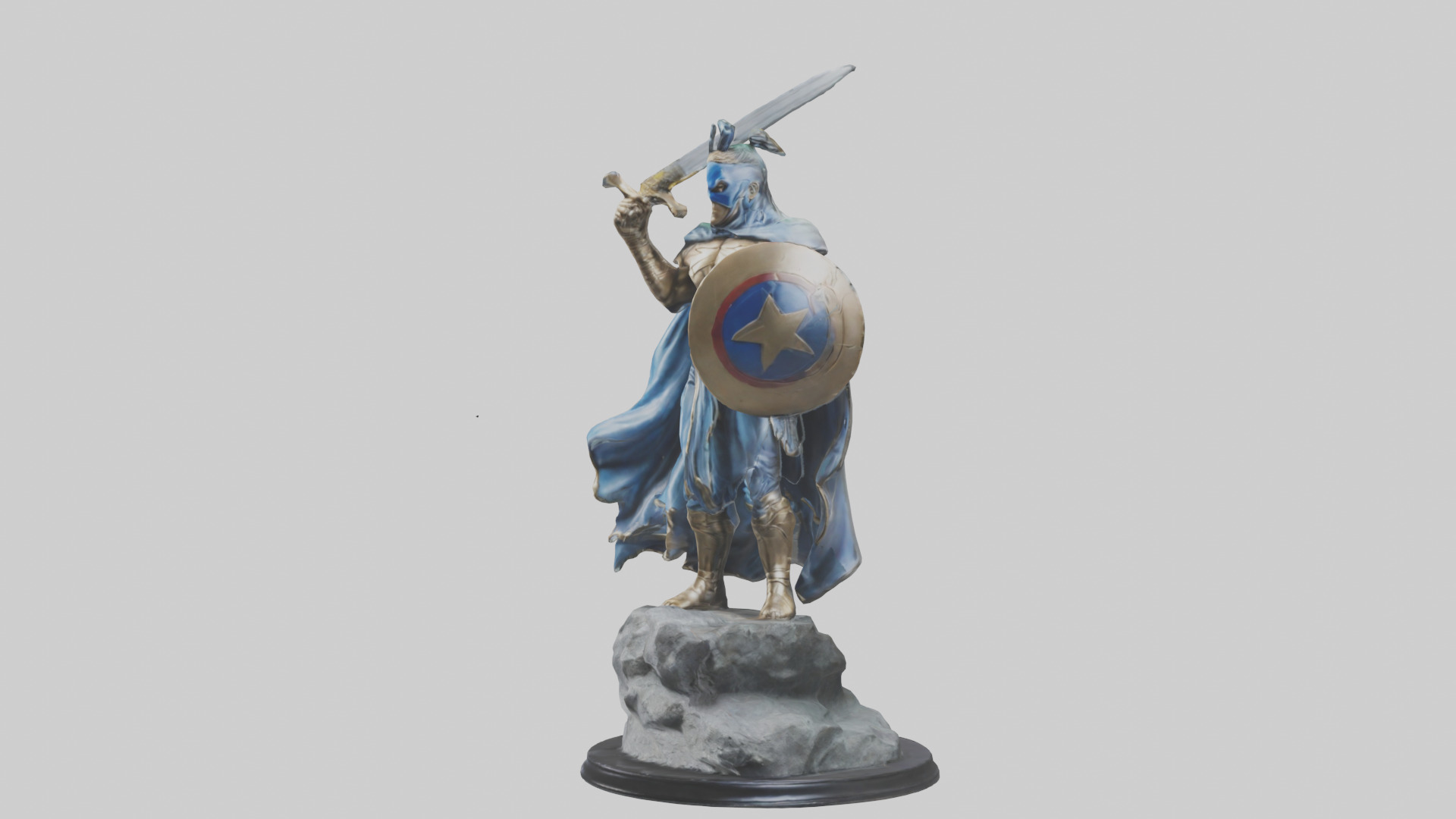 Fighting Hero Statue model 3D model_8
