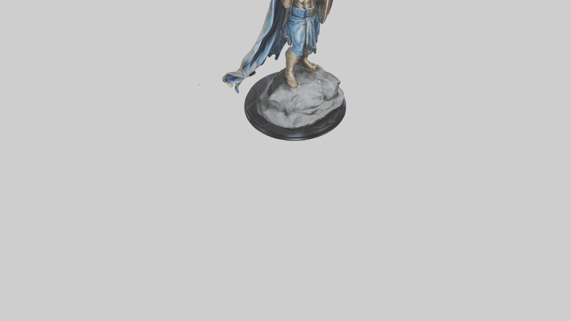 Fighting Hero Statue model 3D model_6