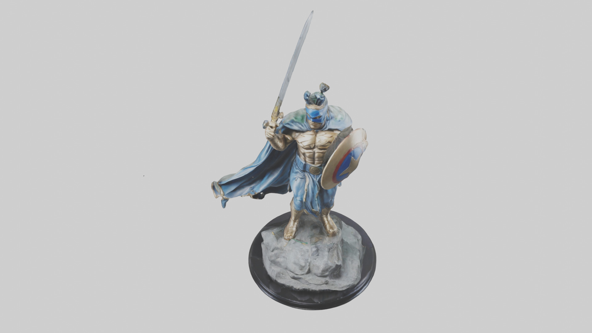 Fighting Hero Statue model 3D model_16