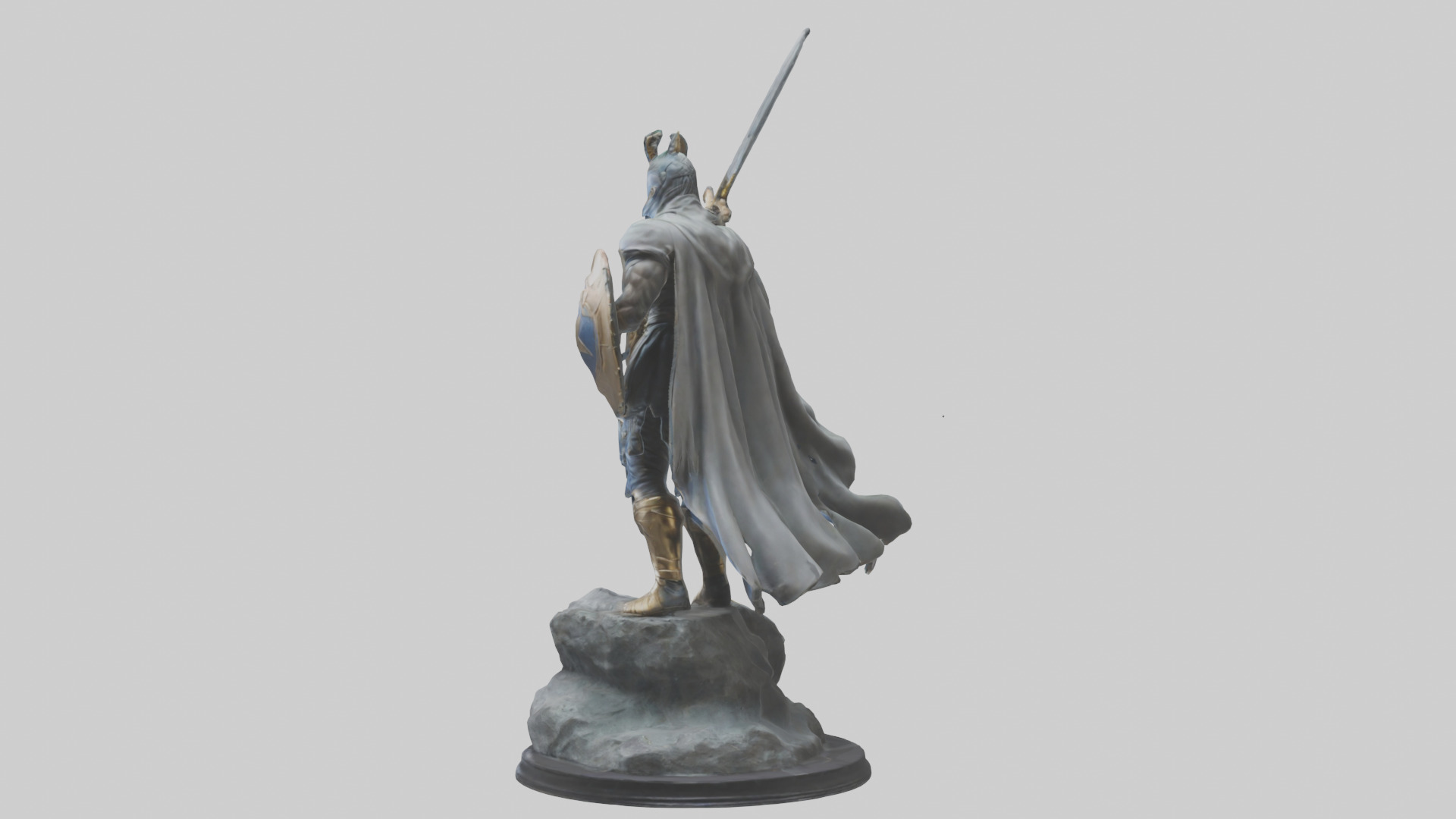 Fighting Hero Statue model 3D model_1