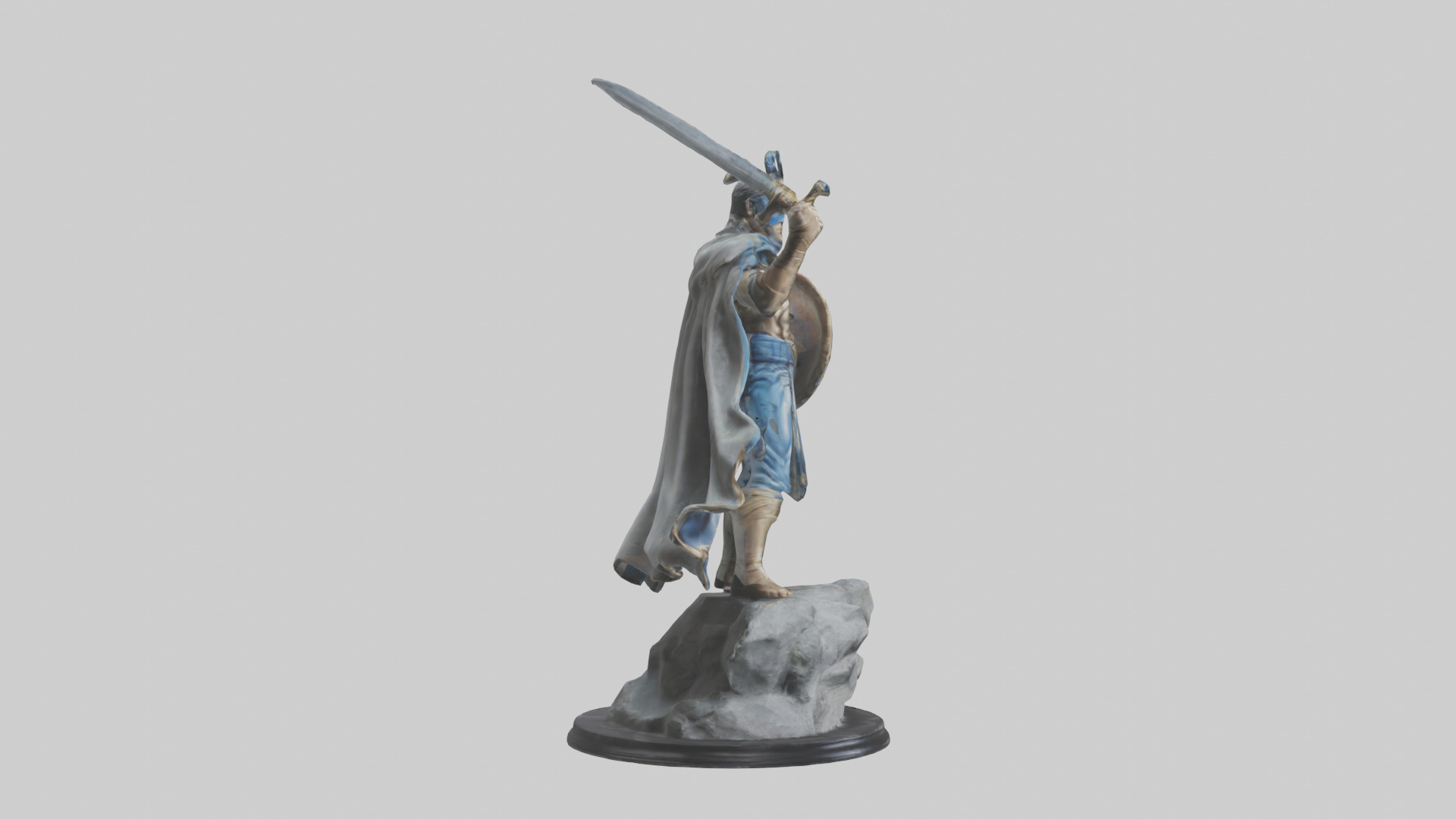 Fighting Hero Statue model 3D model_13