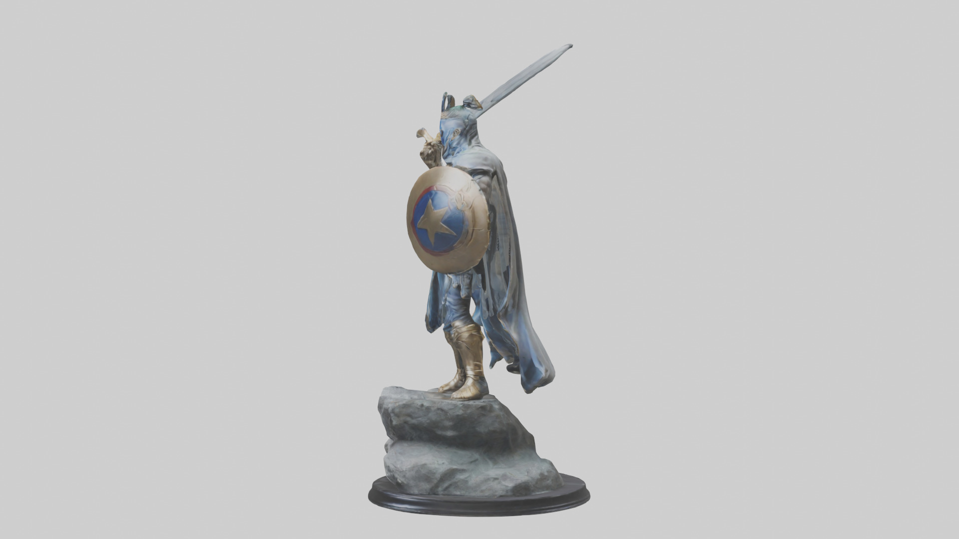 Fighting Hero Statue model 3D model_12