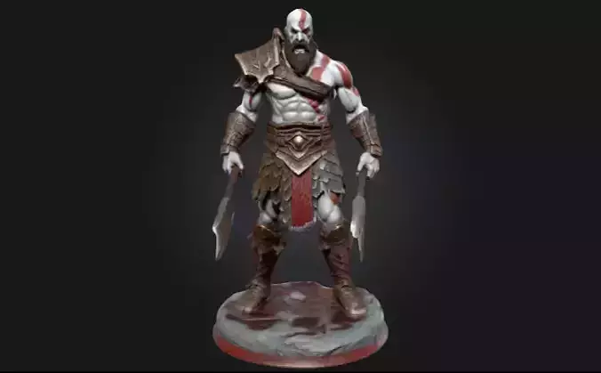 Kratos 3D Printable Statue God of War 