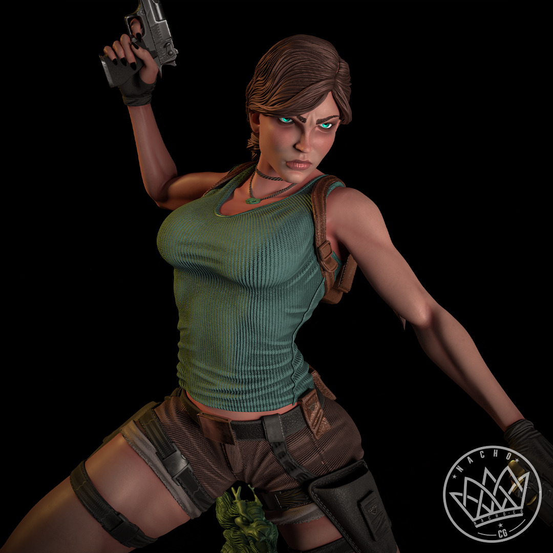 Fan Art - Lara Croft Tomb Raider - Statue 3D print model_5