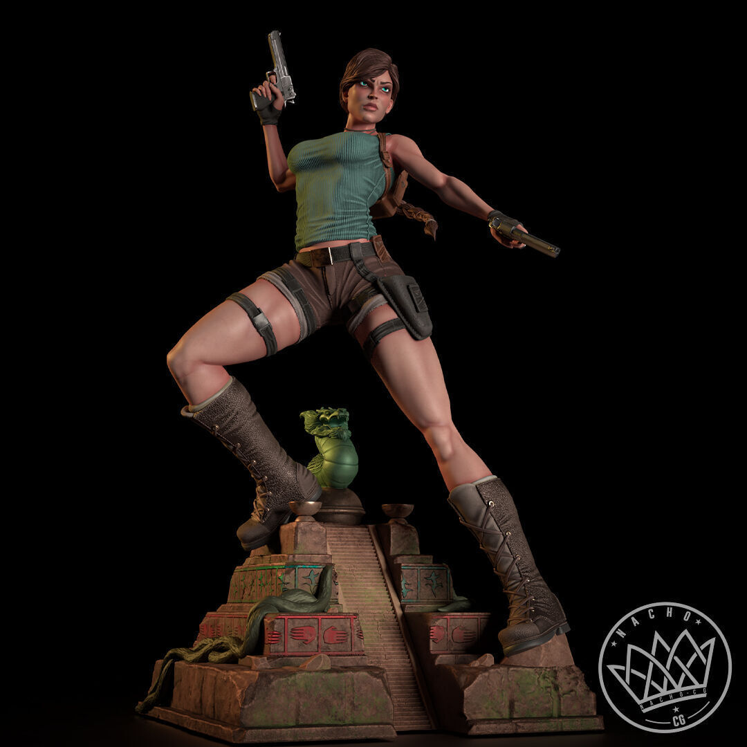 Fan Art - Lara Croft Tomb Raider - Statue 3D print model_3