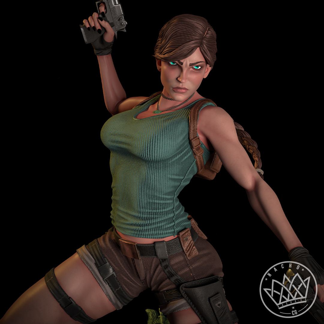 Fan Art - Lara Croft Tomb Raider - Statue 3D print model_4