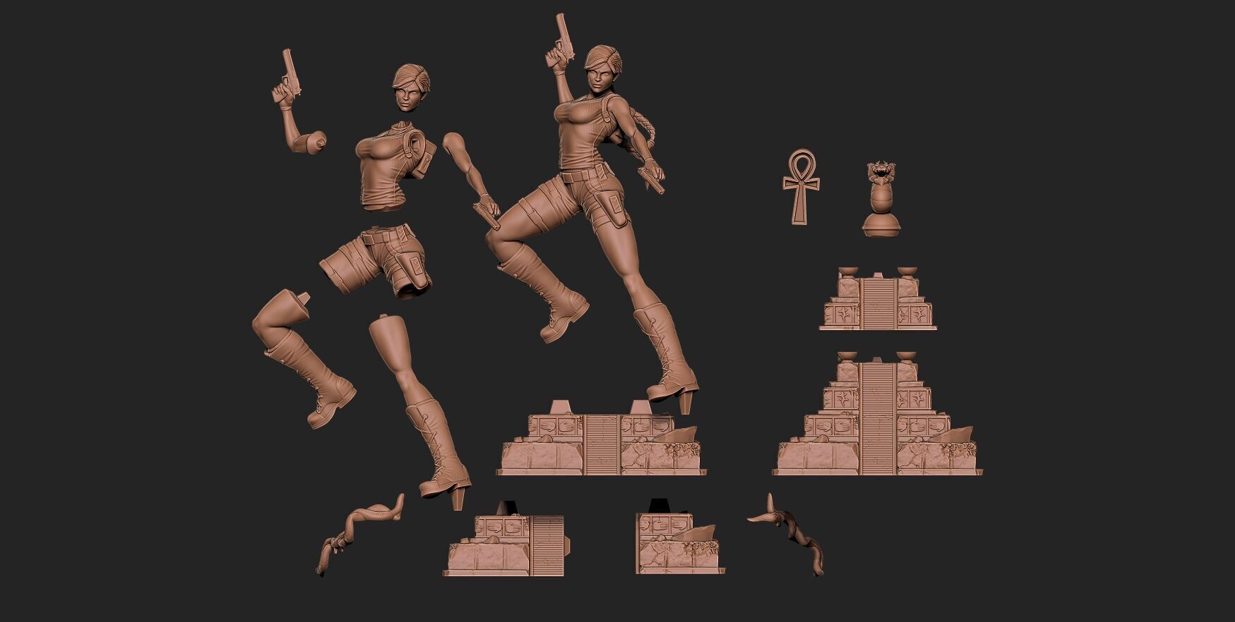Fan Art - Lara Croft Tomb Raider - Statue 3D print model_6