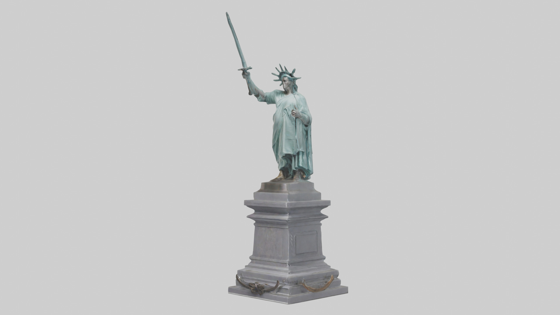 Final Stand for Liberty statue model 3D model_8