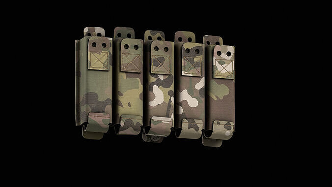 5x Handgun Magazine Pouch Low-poly 3D model