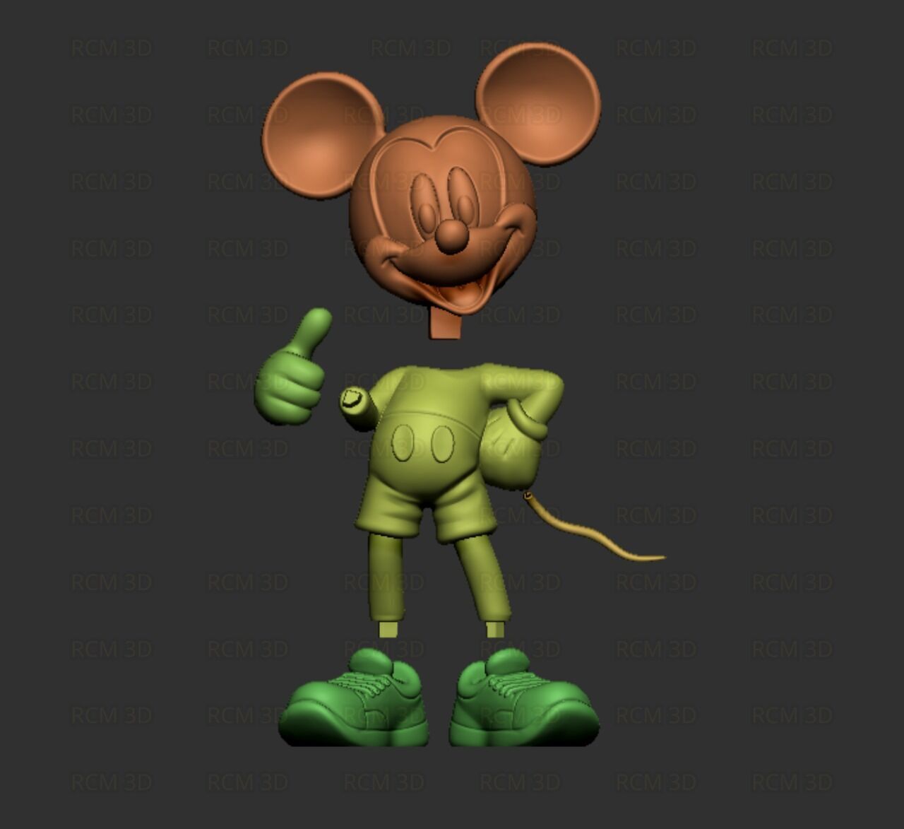 Mickey statue 3D print model_3