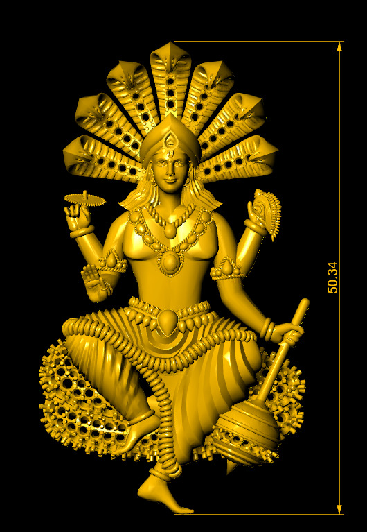 Narayan Pendant 3D print model_2