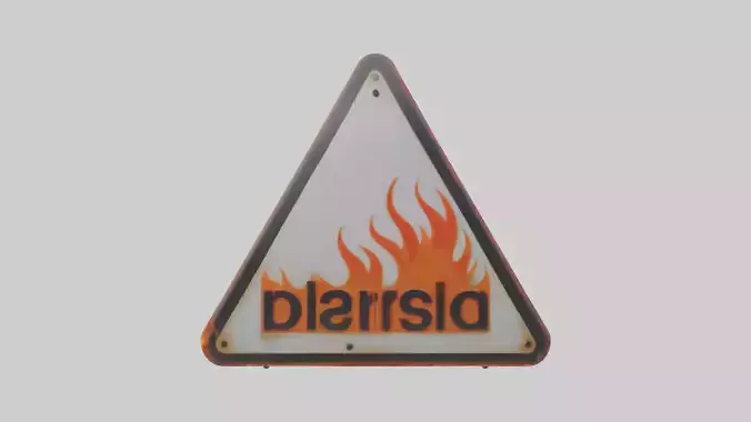 Fire Hazard Warning Sign model 3D model
