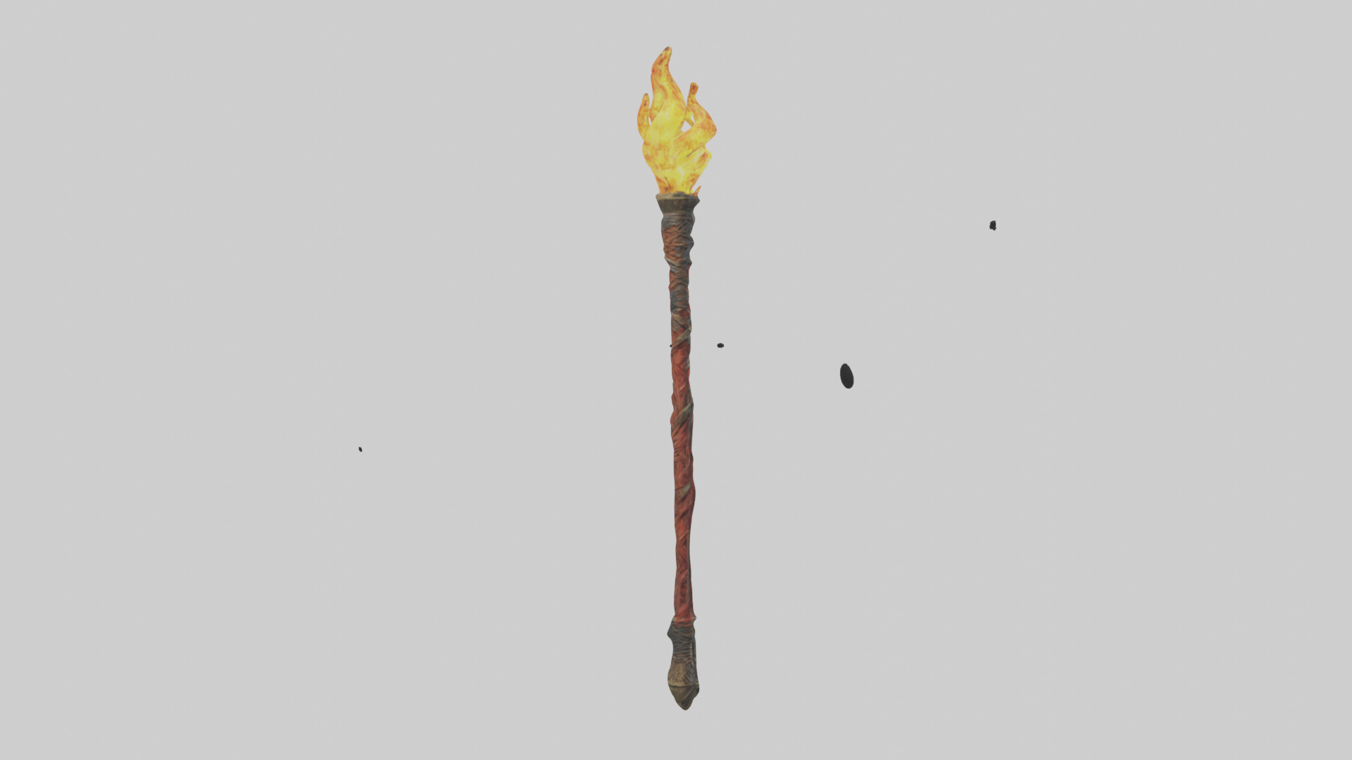 Fire Staff model 3D model_2