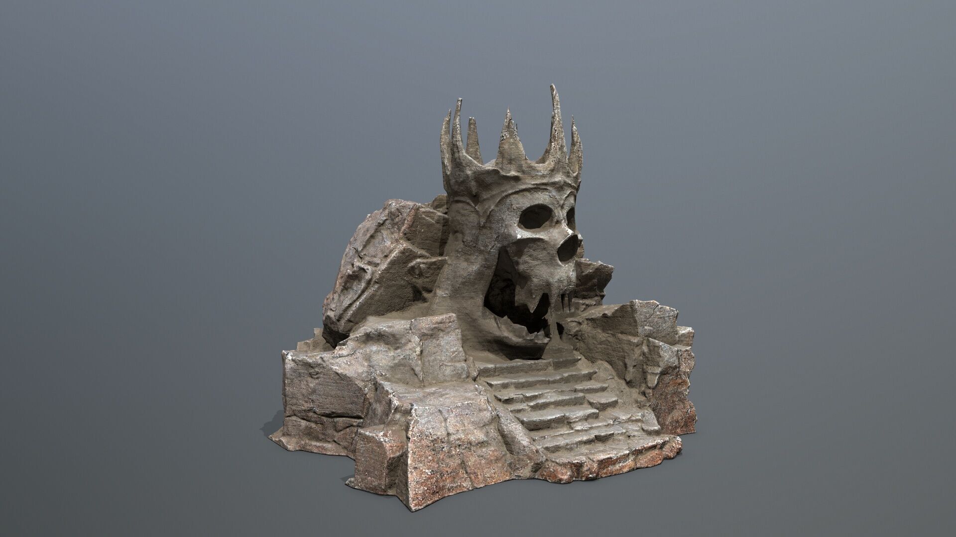 skull cave Low-poly 3D model_2