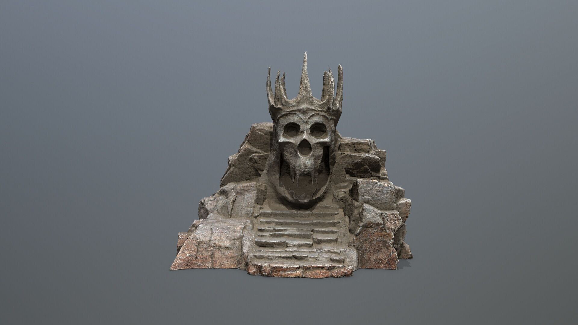 skull cave Low-poly 3D model_10