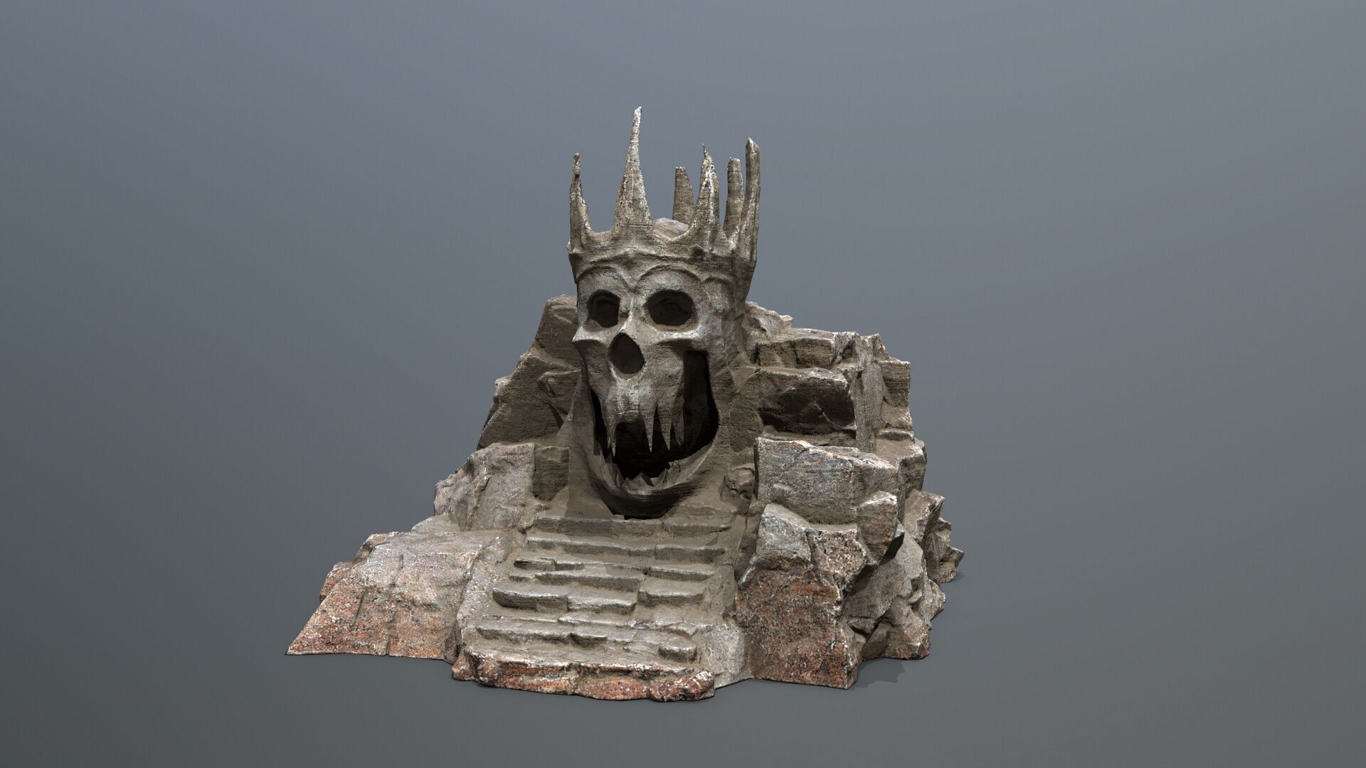 skull cave Low-poly 3D model_1
