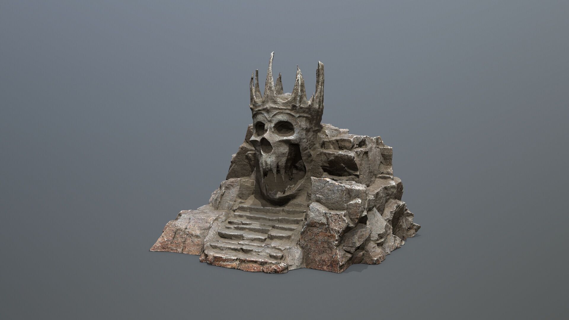 skull cave Low-poly 3D model_3