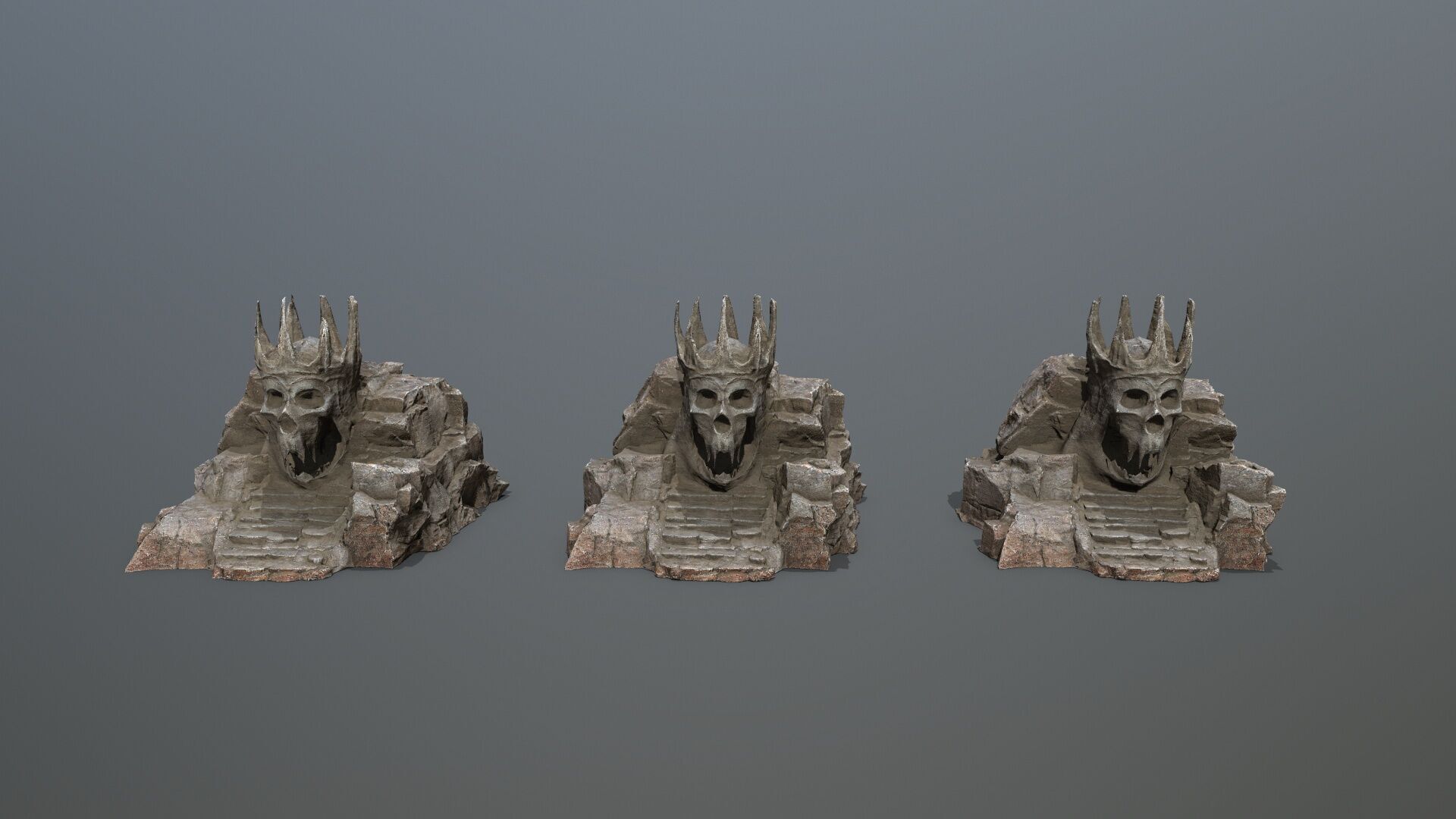 skull cave Low-poly 3D model_12