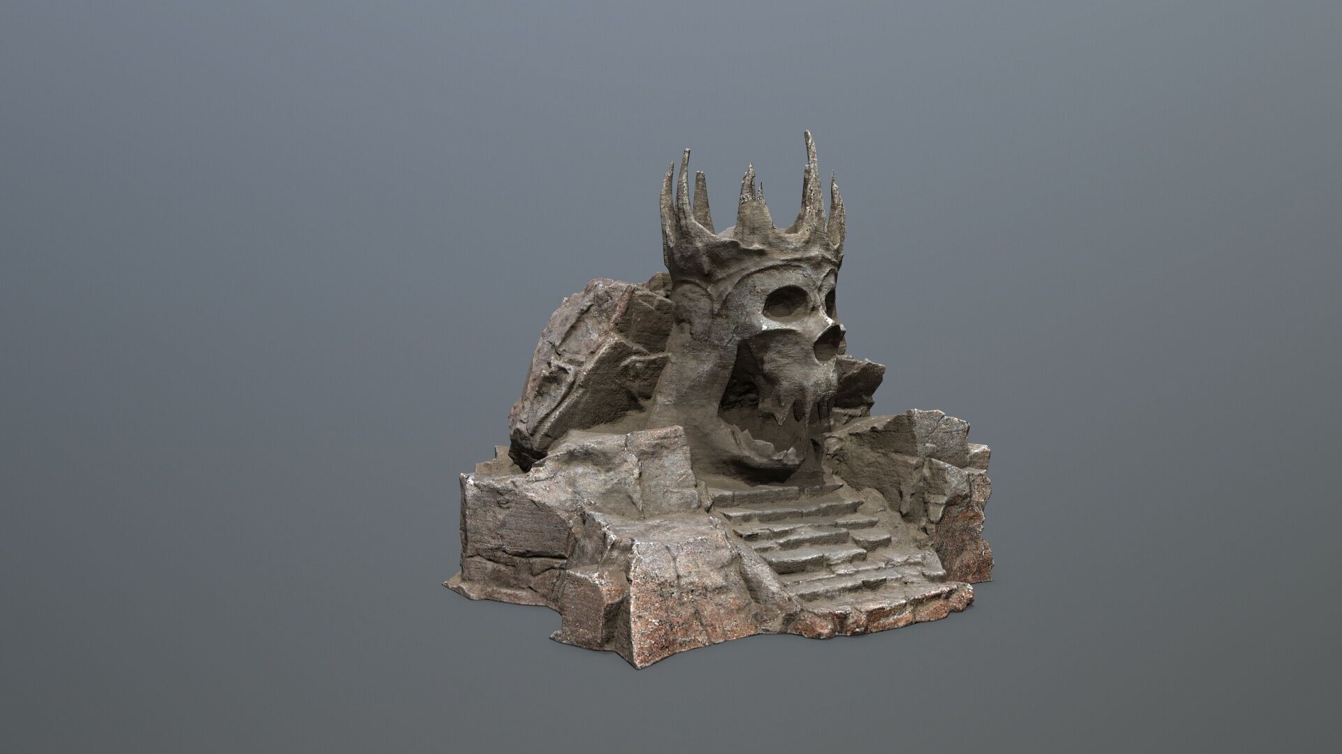 skull cave Low-poly 3D model_9