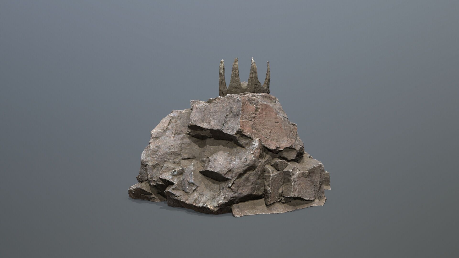 skull cave Low-poly 3D model_7