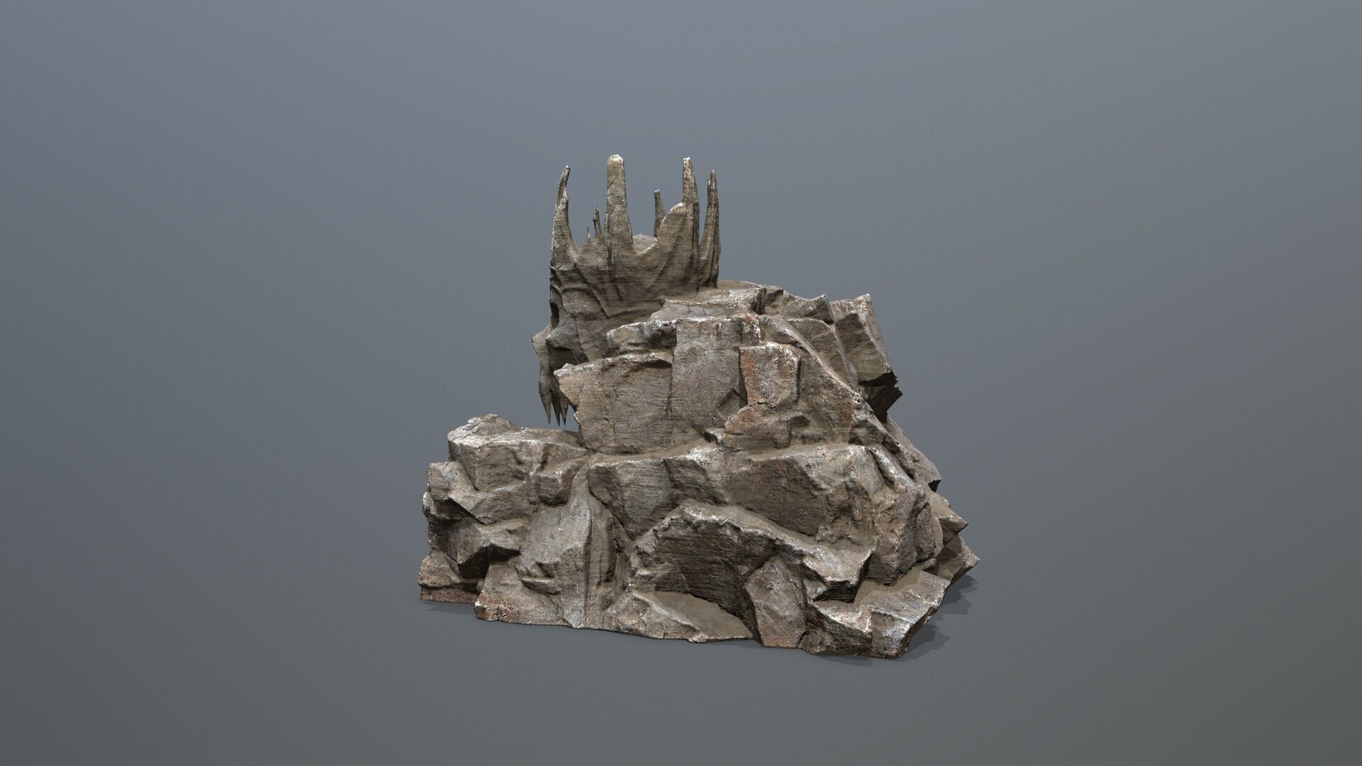 skull cave Low-poly 3D model_5