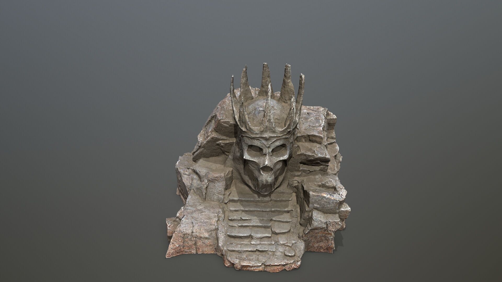 skull cave Low-poly 3D model_11