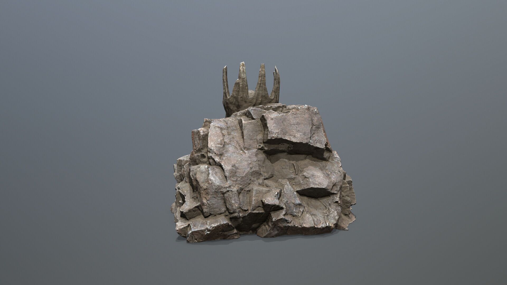 skull cave Low-poly 3D model_6