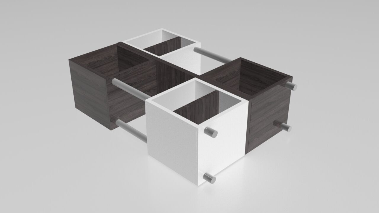 Modern box bookcase 3D model_16