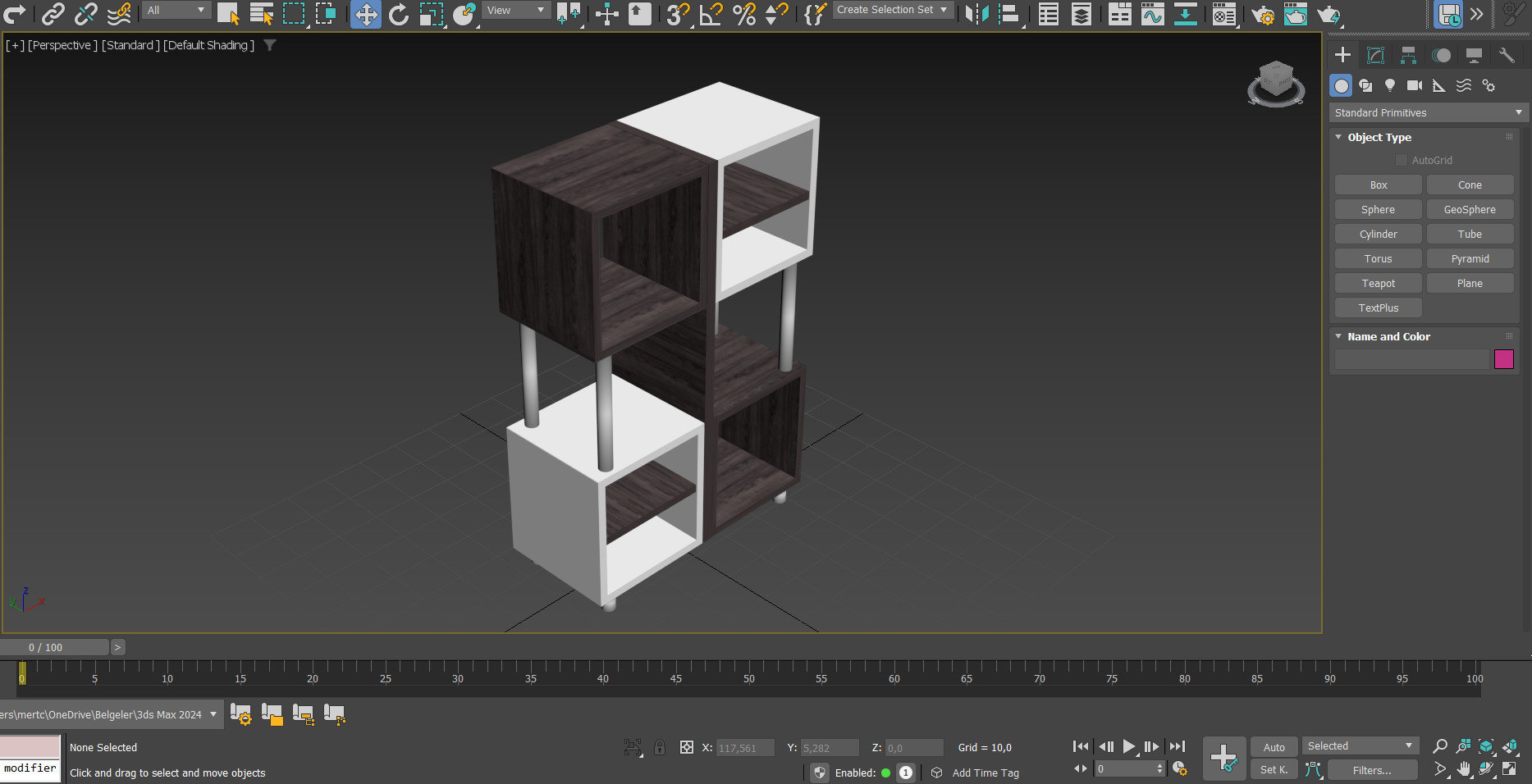 Modern box bookcase 3D model_26