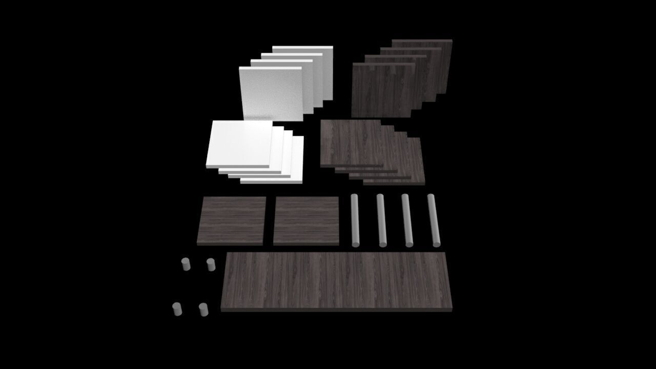 Modern box bookcase 3D model_18