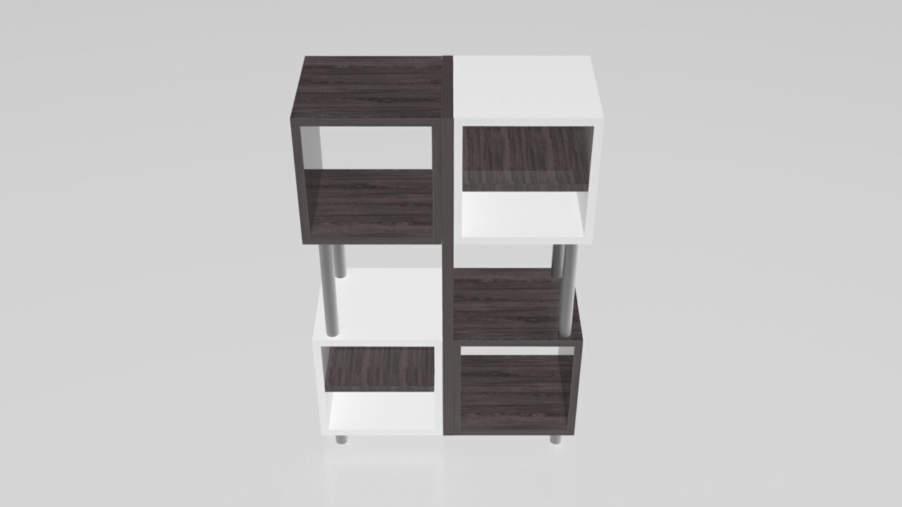 Modern box bookcase 3D model_11