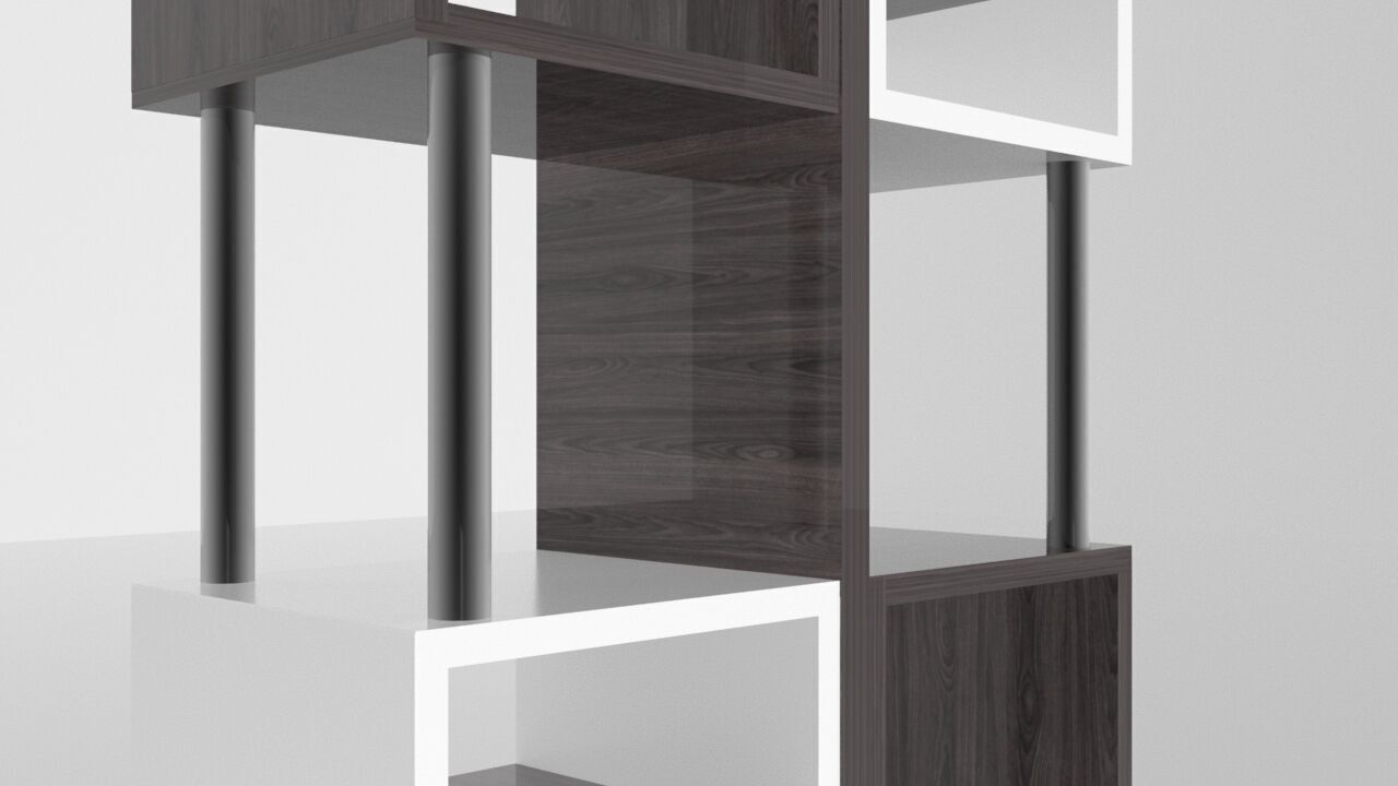 Modern box bookcase 3D model_13