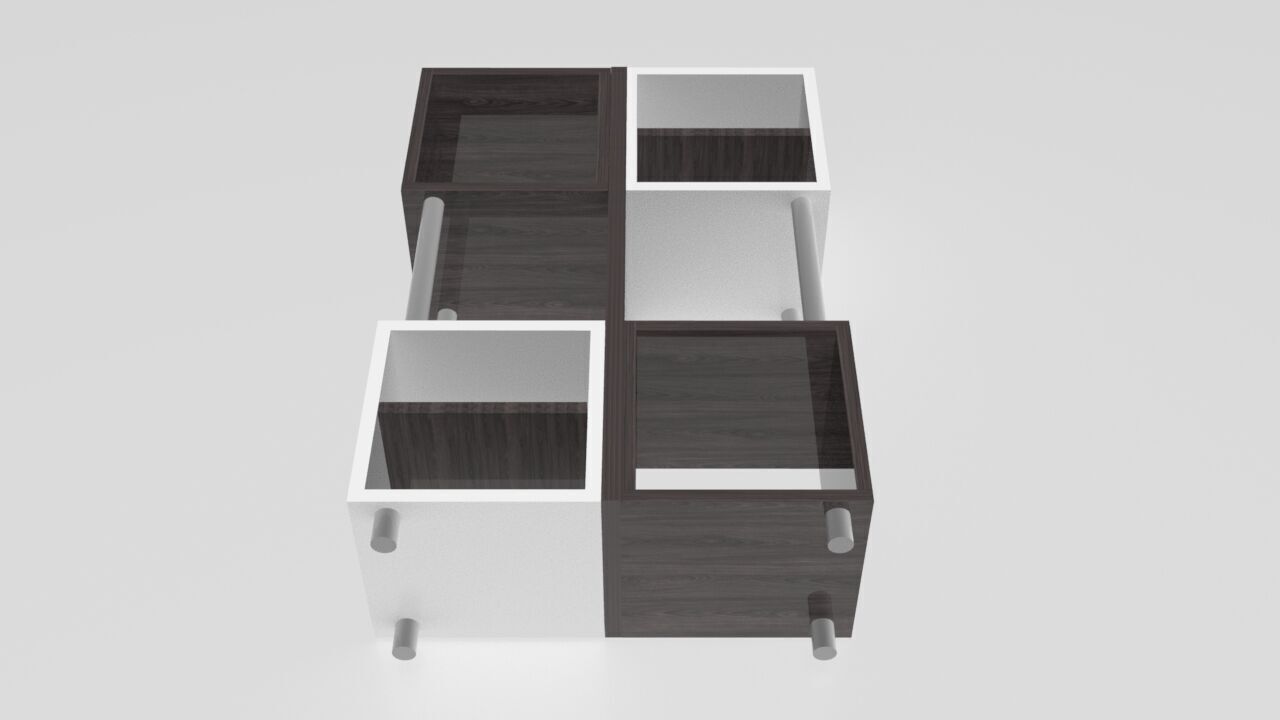 Modern box bookcase 3D model_17