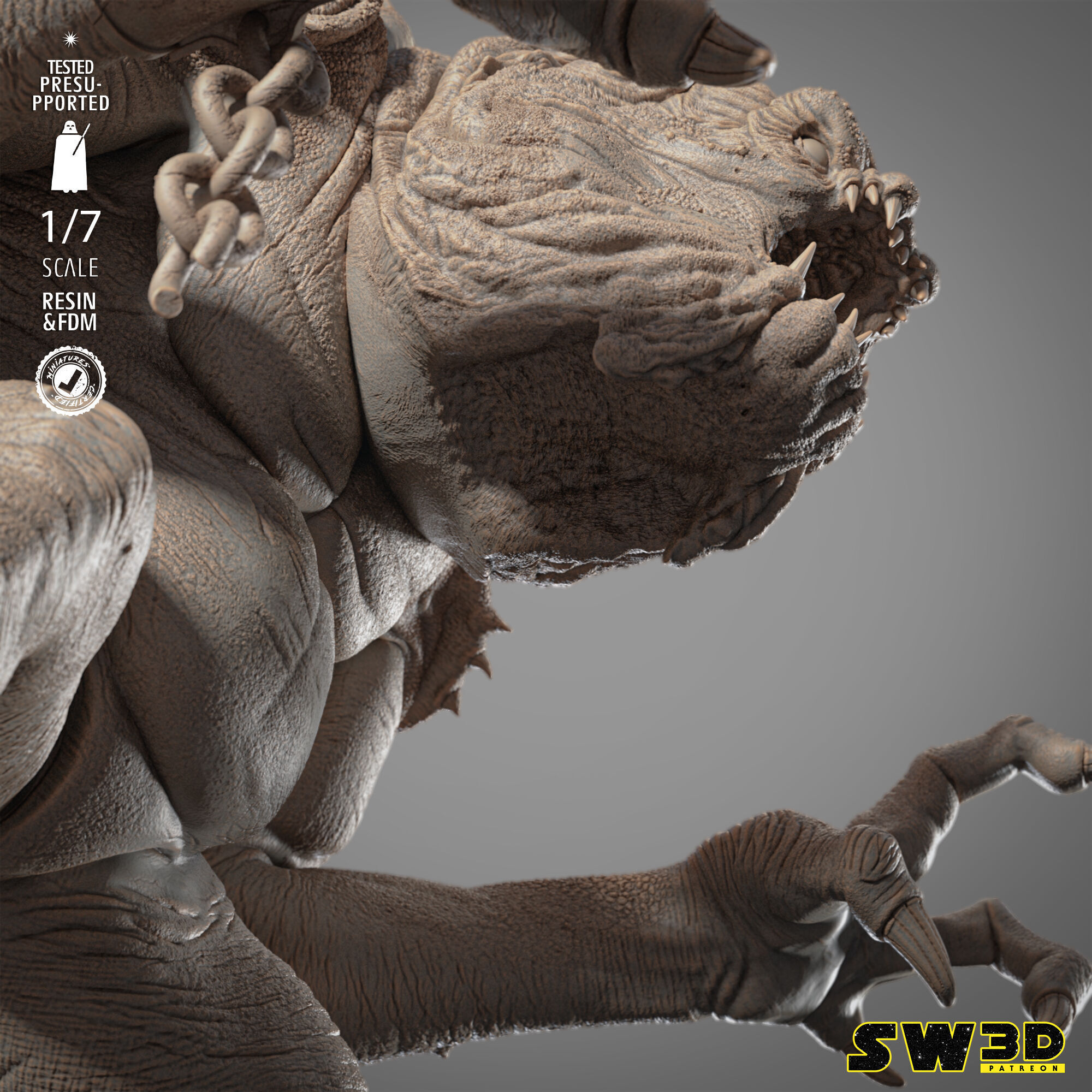 STAR WARS Rancor Sculpture 3D print model_38