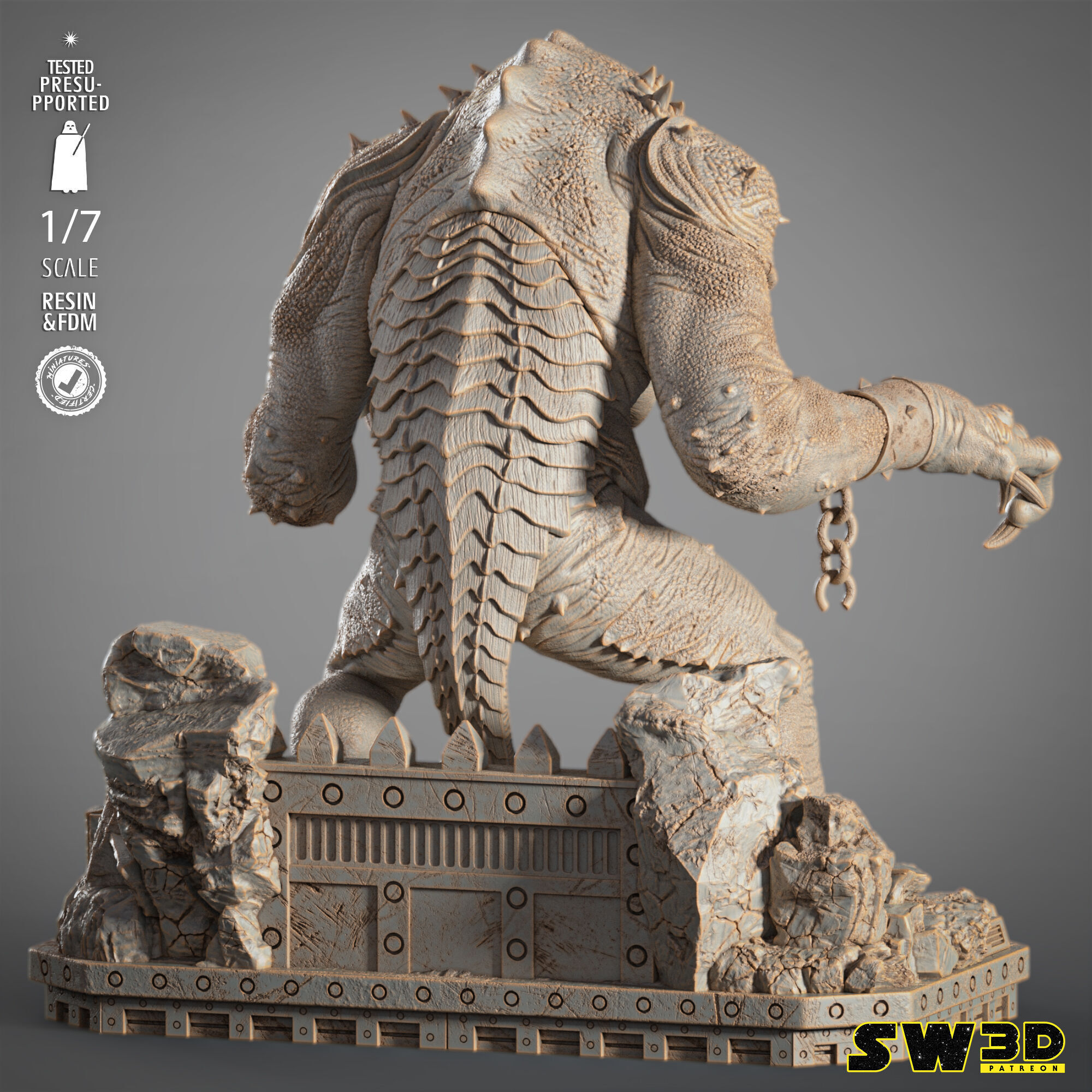 STAR WARS Rancor Sculpture 3D print model_3
