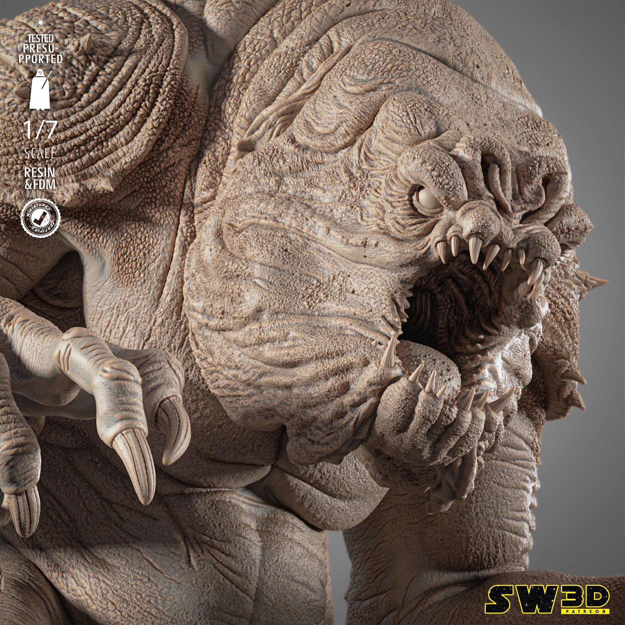 STAR WARS Rancor Sculpture 3D print model_24