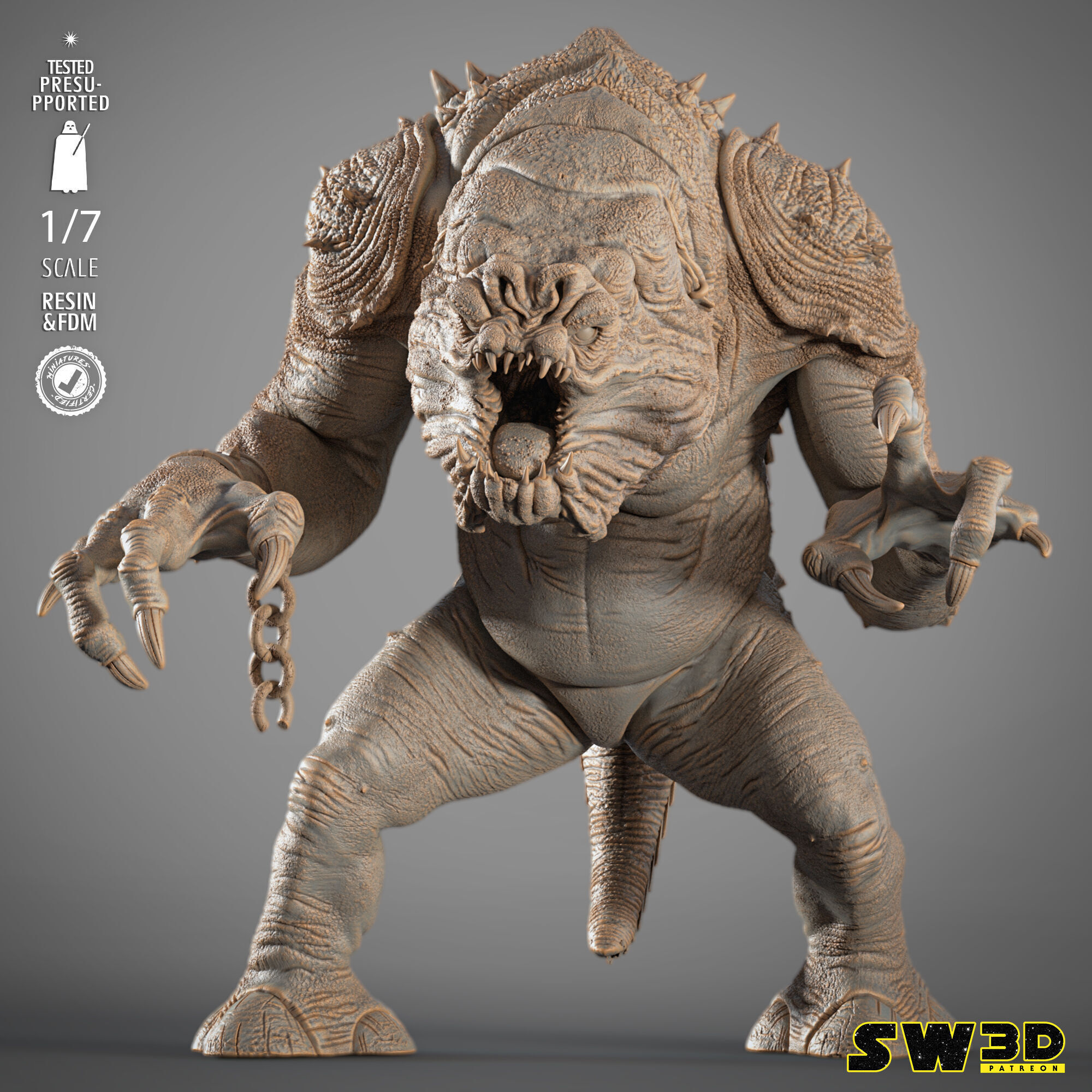 STAR WARS Rancor Sculpture 3D print model_7