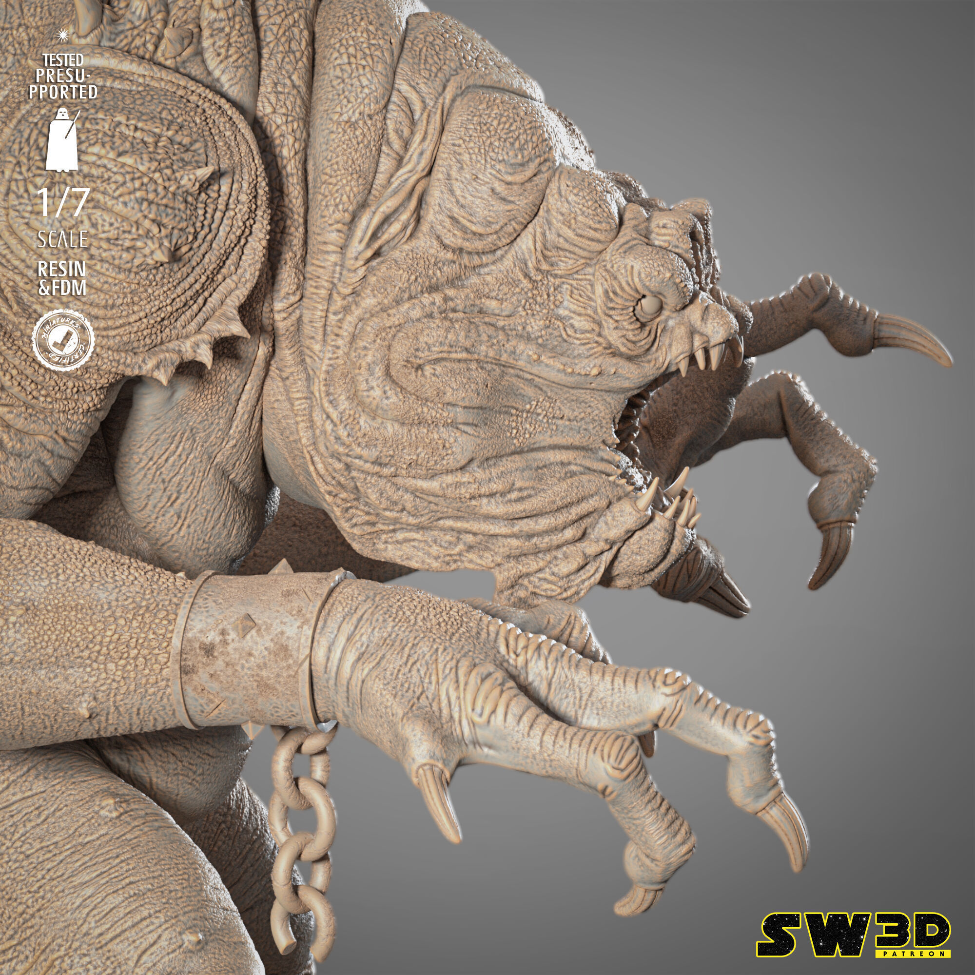 STAR WARS Rancor Sculpture 3D print model_29