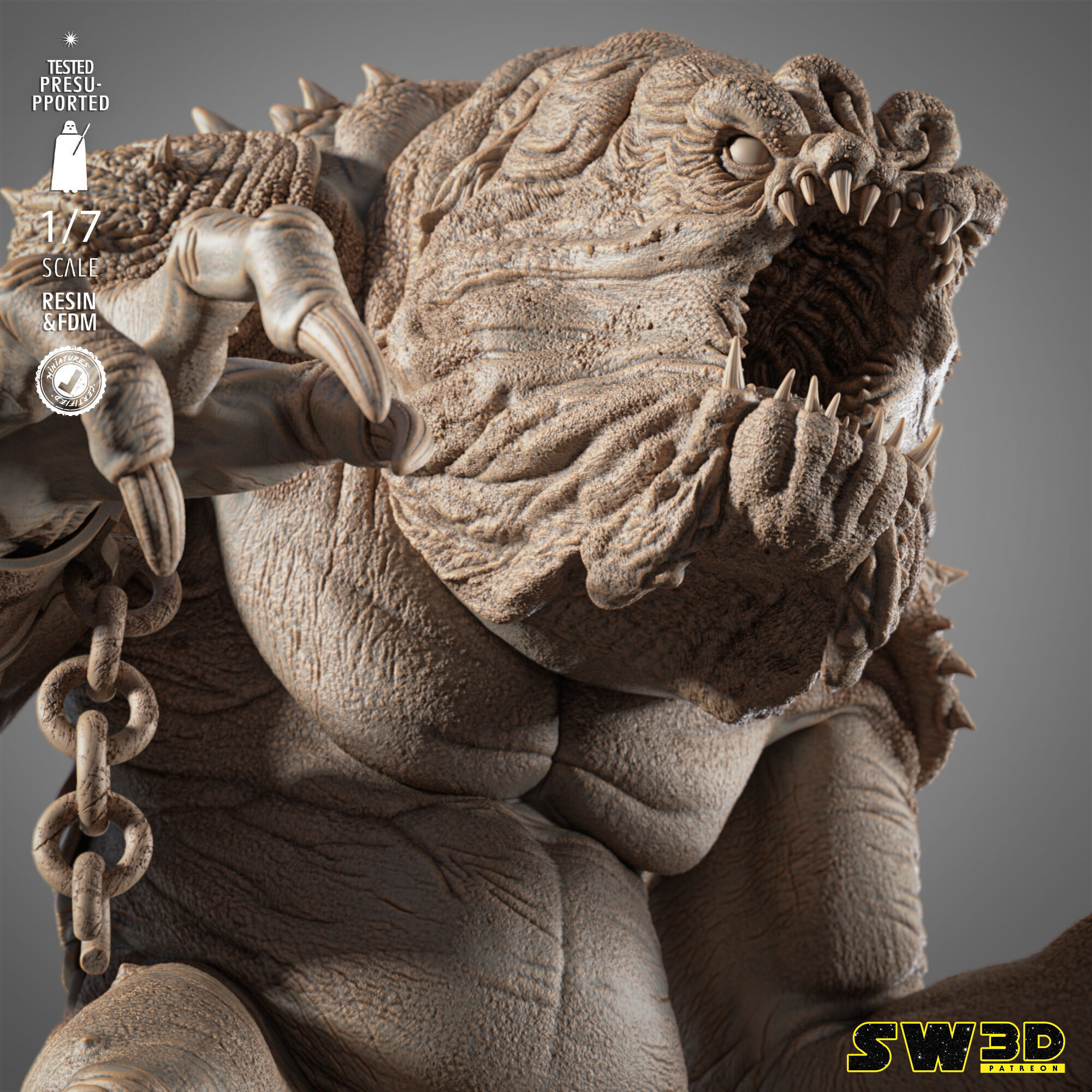 STAR WARS Rancor Sculpture 3D print model_18