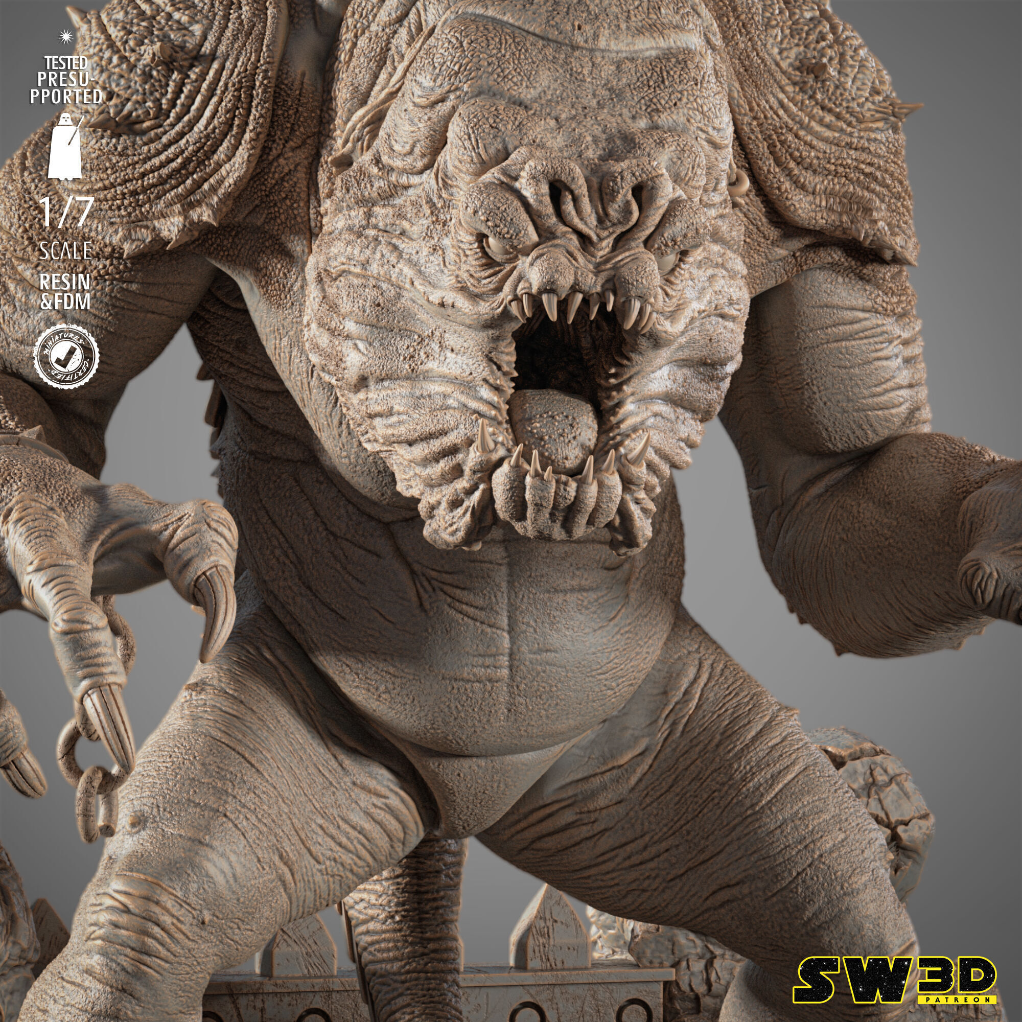 STAR WARS Rancor Sculpture 3D print model_33